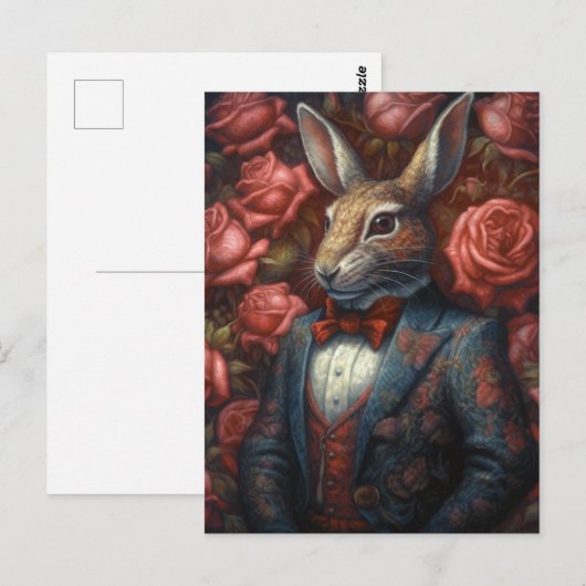 Konijn in een pak briefkaart (Voorkant / Achterkant)