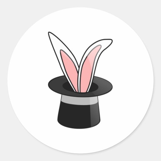 Konijn in een Pet Magic Trick Ronde Sticker (Voorkant)