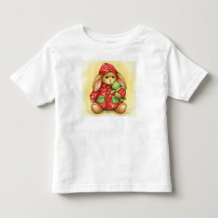 Konijn in een rode regenjas met een kikker, door N Kinder Shirts