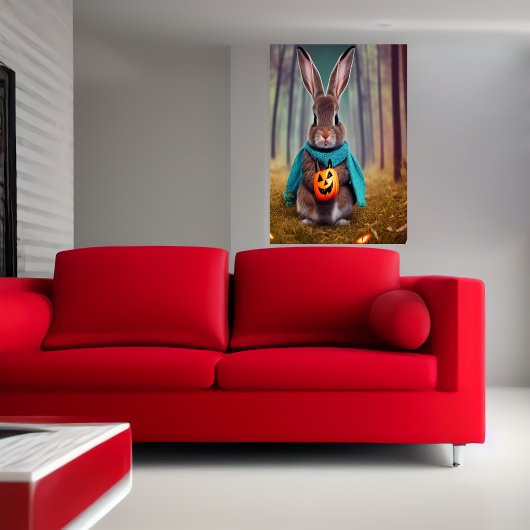 Konijn in het bos | AI Art Poster