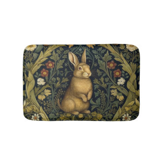 Konijn in het bos art nouveau stijl badmat