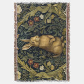 Konijn in het bos art nouveau stijl deken (Voorkant Verticaal)