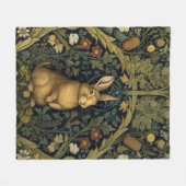 Konijn in het bos art nouveau stijl fleece deken (Voorkant (Horizontaal))