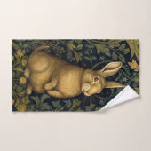 Konijn in het bos art nouveau stijl handdoek (Handdoek)