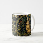 Konijn in het bos art nouveau stijl koffiemok (Voorkant rechts)