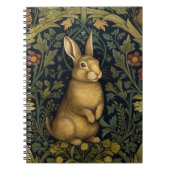 Konijn in het bos art nouveau stijl notitieboek (Voorkant)