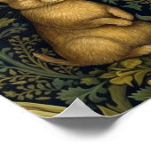 Konijn in het bos art nouveau stijl poster (Hoek)