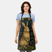 Konijn in het bos art nouveau stijl schort (Gedragen)
