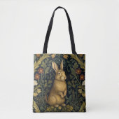 Konijn in het bos art nouveau stijl tote bag (Voorkant)