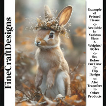 Konijn in het bos, bloemen, bessen CF8 Decoupage