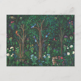 Konijn in het bos. briefkaart (volledige verf)