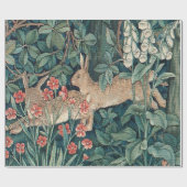 Konijn in het bos - William Morris Cadeaupapier (Vlak)
