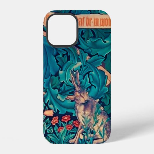 Konijn in het bos, William Morris iPhone Hoesje (Achterkant)