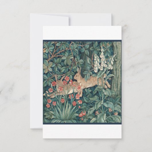 Konijn in het bos - William Morris Save The Date (Voorkant)