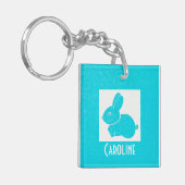 Konijn in het Latijn Sleutelhanger (Voorkant Links)