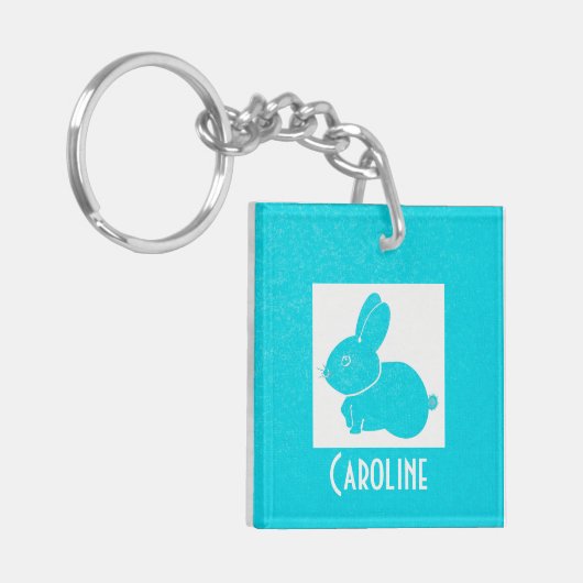 Konijn in het Latijn Sleutelhanger (Voorkant Links)