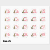 Konijn in het sneeuwjaar van het konijn ronde sticker (Vel)