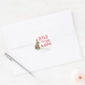 Konijn in het sneeuwjaar van het konijn ronde sticker (Envelop)