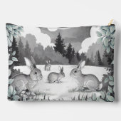 Konijn in Hout Clearing Accessoirezak Reiszak Etui (Achterkant)