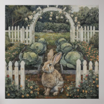 konijn in kool patch Pasen thema