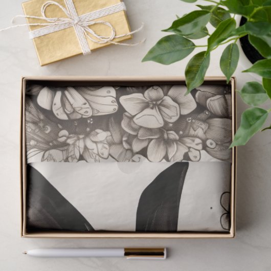 Konijn in lijn Art 2 Decoupage Papier (Geschenk)