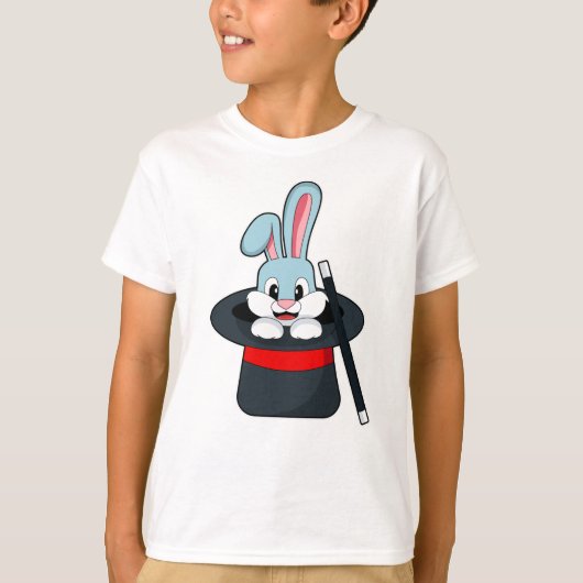 Konijn in Magic met hand en Pet T-shirt (Voorkant)