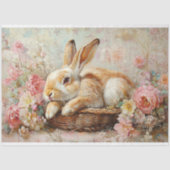  konijn in mandje Floral Elegance Decoupage Tissuepapier (Voorkant)