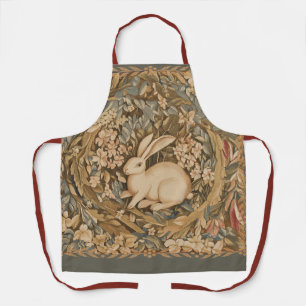 konijn in middeleeuwse tapijtstijl schort
