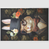 Konijn in pak en Pet 2 Decoupage papier (Voorkant)