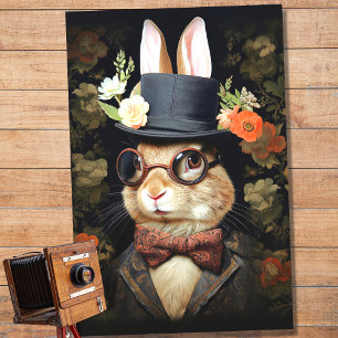 Konijn in pak en Pet 2 Decoupage papier