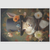 Konijn in pak en Pet 3 Decoupage Papier (Voorkant)