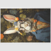 Konijn in pak met glazen 1 Decoupage Papier (Voorkant)