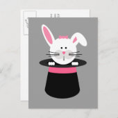 Konijn in Pet Magic Verjaardag Party Briefkaart Ui (Voorkant / Achterkant)
