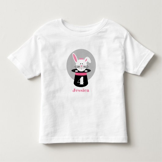 Konijn in Pet Magiër Verjaardag Shirt - Roze (Voorkant)