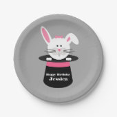 Konijn in Pet Magistrische verjaardag - Roze Papieren Bordje (Voorkant)