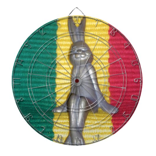 Konijn in Rasta kleuren: een vleugje Groovy Dartbord (Voorkant)