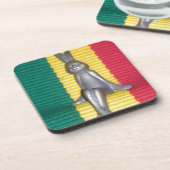 Konijn in Rasta kleuren: een vleugje Groovy Drankjes Onderzetter (Linkerzijde)