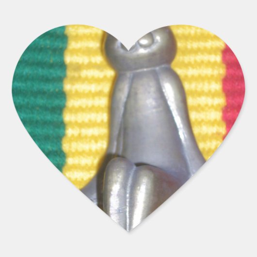 Konijn in Rasta kleuren: een vleugje Groovy Hart Sticker (Voorkant)