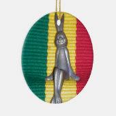 Konijn in Rasta kleuren: een vleugje Groovy Keramisch Ornament (Rechts)