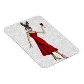 Konijn in Rode Dress 2 Magneet (Rechterzijde)