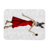 Konijn in Rode Dress 2 Magneet (Horizontaal)