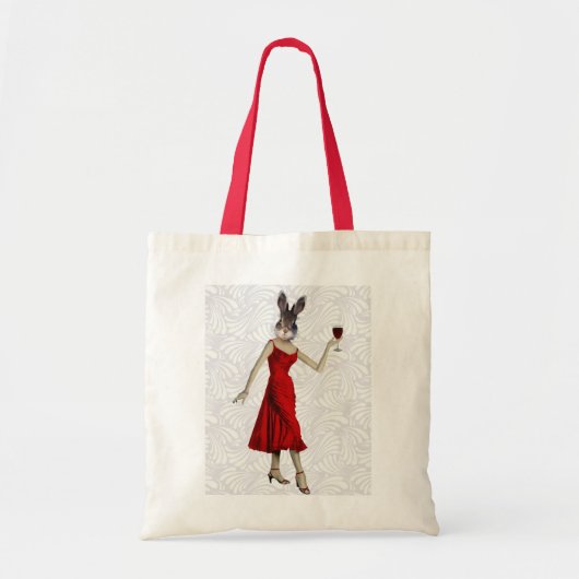 Konijn in Rode Dress 2 Tote Bag (Voorkant)