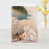 Konijn in Sneeuw - Japanner - door Hokushū Kaart (Gele Bloem)