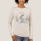Konijn in Sneeuw Kerstmis Tri-Blend Shirt (Voorkant)