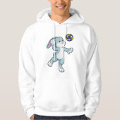 Konijn in sport met volleybal hoodie (Voorkant)