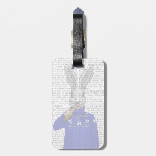 Konijn in Sweater 2 Bagagelabel (Achterkant verticaal)