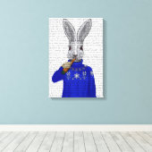 Konijn in Sweater Canvas Afdruk (Insitu (Houten vloer))