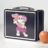 Konijn in Tennis met Tennis racket (In situ)