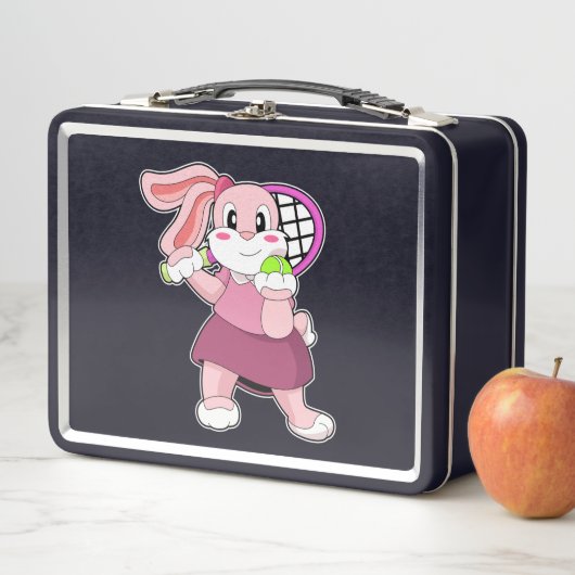 Konijn in Tennis met Tennis racket (In situ)