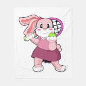 Konijn in Tennis met Tennis racket Fleece Deken (Voorkant)